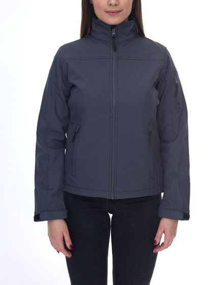 Giacca softshell idrorepellente da donna SANTINO, giacca outdoor, giacca per tutti i giorni, grigio scuro