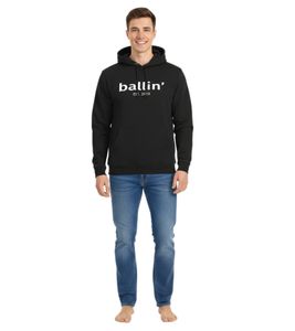 Ballin Est. 2013 pull à capuche durable pour hommes avec logo imprimé sur le devant HO-H00050 noir