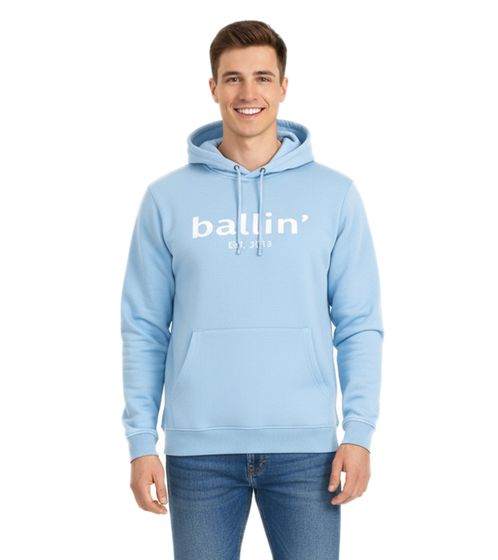 Ballin Est. 2013 men's hooded sweater, sustainable sweat hoodie with logo lettering on the front HO-H00050-SKY Blue
