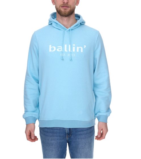 Ballin Est. 2013 men's hooded sweater, sustainable sweat hoodie with logo lettering on the front HO-H00050-SKY Blue