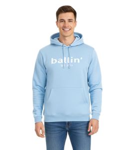Ballin Est. Sudadera con capucha para hombre 2013, sudadera con capucha sostenible y logotipo en la parte delantera HO-H00050-SKY azul