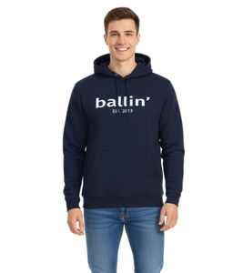 Ballin Est. Sudadera con capucha para hombre 2013, sudadera con capucha sostenible y logotipo en la parte delantera HO-H00050-NVY Azul marino