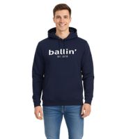 Ballin Est. 2013 Men's Hooded Sweater Sustainable Sweat Hoodie with Logo Lettering on the Front HO-H00050-NVY Navy