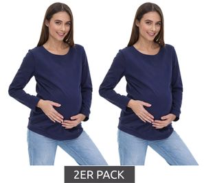 Pack of 2, nine 9 months women's simple pregnancy shirt, maternity wear 58374154 dark blue