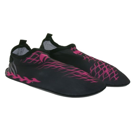 airjoy Neopren-Bade-Schuhe mit herausnehmbarer Innensohle Wasser-Schuhe mit farblichen Highlights 7654618 Schwarz/Rosa