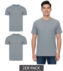 2er Pack PUMA Herren T-Shirts Baumwoll-Shirt Rundhals-Shirts Basic-Shirt 683509 01 Grau