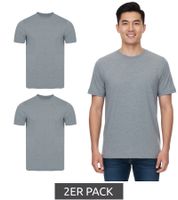 2er Pack PUMA Herren T-Shirts Baumwoll-Shirt Rundhals-Shirts Basic-Shirt 683509 01 Grau