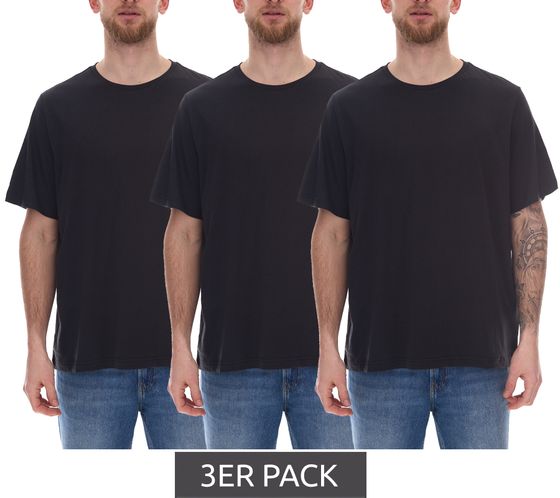 Pack de 3 camisetas PUMA camisa de algodón para hombre camisa cuello redondo camisa básica 678256 02 negro