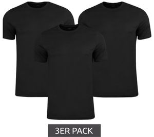 Pack of 3 men's cotton shirts, T-shirts, round neck, basic shirt 678256 02 black