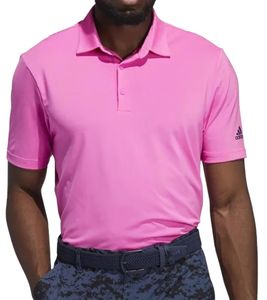 Polo adidas Ultimate 365 Solid da uomo con maglietta da golf a maniche corte AeroReady GM0107 Rosa