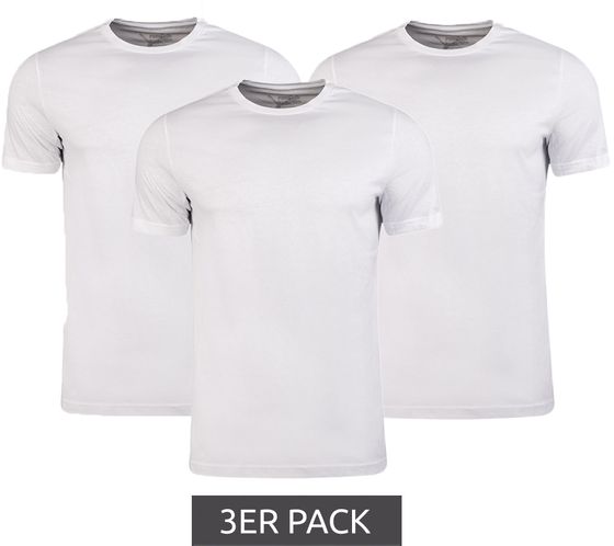 3er Pack Herren Baumwoll-Shirt T-Shirts Rundhals-Shirt Basic-Shirt 678256 01 Weiß