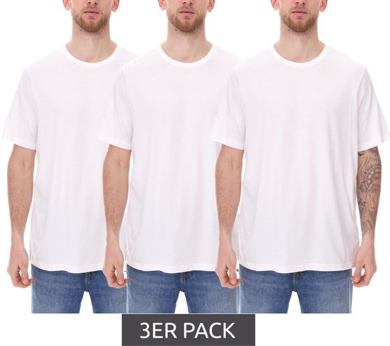 3er Pack PUMA Herren Baumwoll-Shirt T-Shirts Rundhals-Shirt Basic-Shirt 678256 01 Weiß