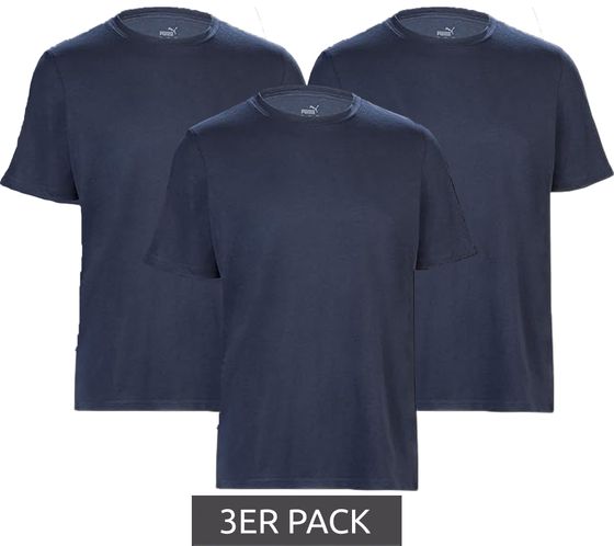 Pack of 3 PUMA men's cotton shirts, T-shirts, round neck, basic shirt 683509 02 Navy