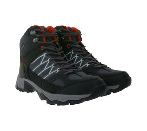 Zapatos de trekking de corte alto para mujer Black Crevice, zapatos impermeables para exteriores con cuero auténtico BCR342521-BR Negro/Gris/Rojo