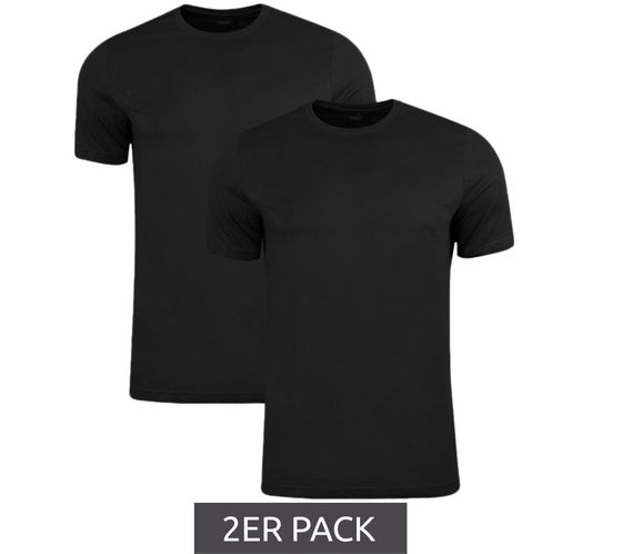 Pack de 2 camisetas camisa de algodón para hombre camisa cuello redondo camisa básica 678256 02 negro