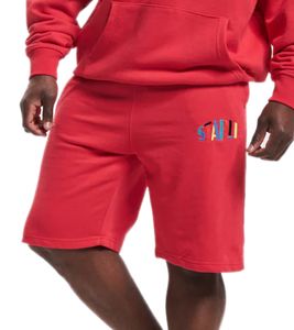 STAPLE Hillcrest short de survêtement pour hommes avec point logo sur le devant pantalon court en coton 230B7205 rouge