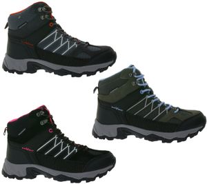 Black Crevice women's high-cut trekking shoes, waterproof outdoor shoes with real leather BCR342521 black/gray/blue/red/pink