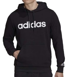 adidas Essentials French Terry Linear Logo Hoodie nachhaltiger Herren Sweater mit Kängurutasche GK9064 Schwarz