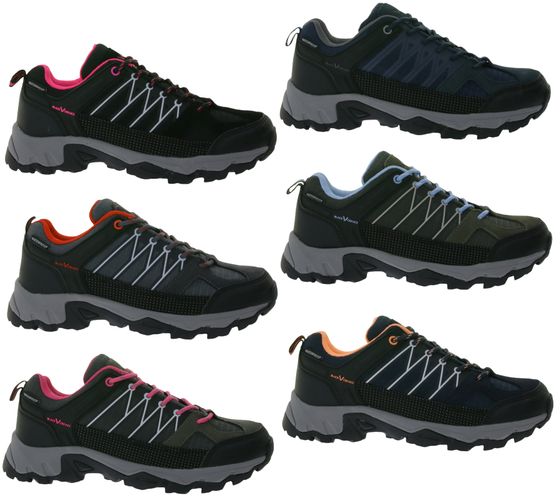 Zapatos de trekking de corte bajo para mujer Black Crevice, zapatos impermeables para exteriores con cuero auténtico BCR342519 Negro/Rosa/Azul/Gris/Rojo