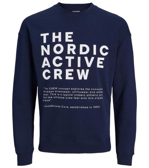 JACK & JONES pull col rond homme avec imprimé "The Nordic" sur le devant pull col rond 12233593 Marine