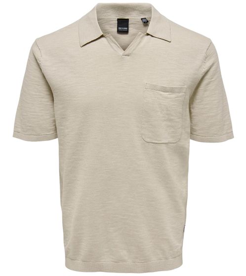 Polo uomo Only & Sons ONSACE con taschino sul petto 22019517 grigio/beige