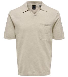 ONLY & SONS ONSACE men's polo shirt with breast pocket polo shirt 22019517 gray/beige