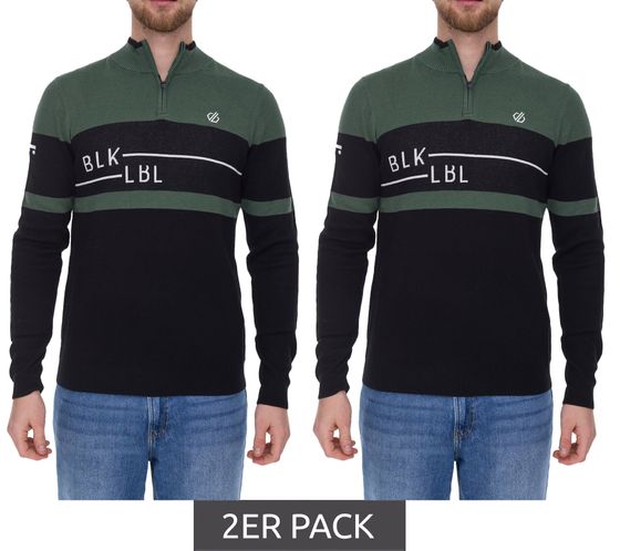 Pack of 2 DARE 2b Outgoing II men's sweatshirts Troyer with antibacterial odor control pullover DMK312_P7T black/green