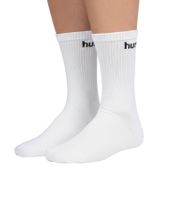 3 pares de calcetines deportivos básicos hummel con letras de la marca, medias de algodón, calcetines de uso diario 205603 9001 blanco