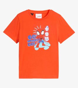 Camiseta infantil de moda para niños con estampado frontal de Spiderman, camisa de algodón, camisa de verano 979097 roja