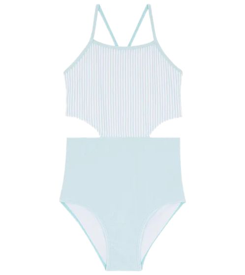 maillot de bain pour enfants élégant pour filles au look rayé maillots de bain 905777 bleu clair