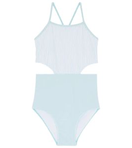 stylish children's swimsuit for girls in a striped look swimwear 905777 light blue