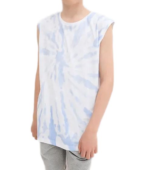 trendy children's tank top for boys cotton shirt summer shirt everyday shirt 956072 white/blue