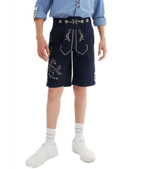 Bermudas para niños con bonitos bordados, pantalones cortos de verano, pantalones cortos de algodón 937499 Azul marino