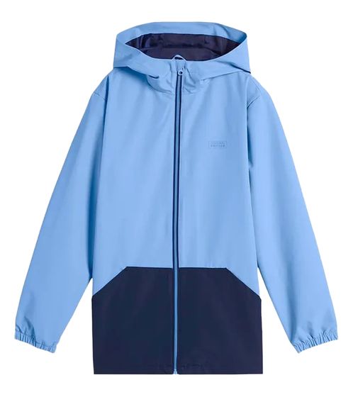 trendy children's rain jacket for boys with hood outdoor jacket wind jacket 964001 light blue/dark blue