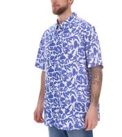 Camisa de viscosa para hombre, camisa de manga corta con estampado floral, camisa de verano, camisa de vacaciones 945910 blanco/azul Camisa de viscosa para hombre, camisa de manga corta con estampado floral, camisa de verano, camisa de vacaciones 945910 blanco/azul