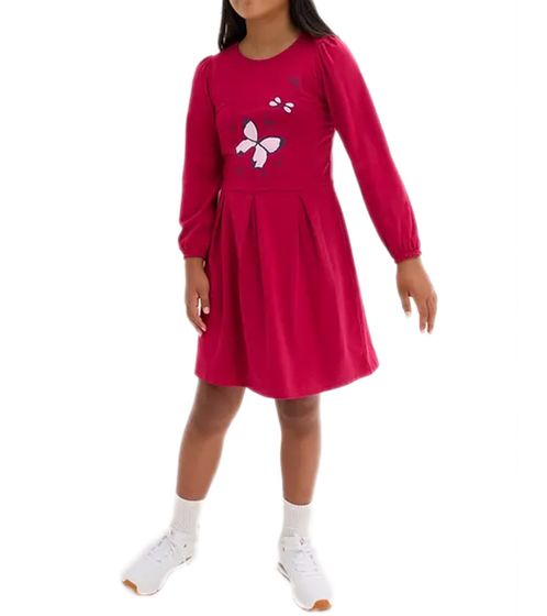 summery children's maxi dress for girls summer dress with butterfly print cotton dress 944869 red/pink