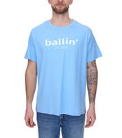 3er Pack Ballin Est. 2013 Herren nachhaltiges Baumwoll-Shirt mit Logo-Print auf der Front Kurzarm-Shirt SH-REG-H050 Weiß, Navy, Hellblau oder Schwarz