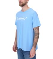 3er Pack Ballin Est. 2013 Herren nachhaltiges Baumwoll-Shirt mit Logo-Print auf der Front Kurzarm-Shirt SH-REG-H050 Weiß, Navy, Hellblau oder Schwarz