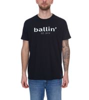 3er Pack Ballin Est. 2013 Herren nachhaltiges Baumwoll-Shirt mit Logo-Print auf der Front Kurzarm-Shirt SH-REG-H050 Weiß, Navy, Hellblau oder Schwarz