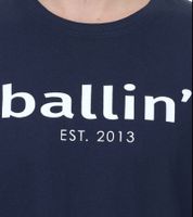 3er Pack Ballin Est. 2013 Herren nachhaltiges Baumwoll-Shirt mit Logo-Print auf der Front Kurzarm-Shirt SH-REG-H050 Weiß, Navy, Hellblau oder Schwarz