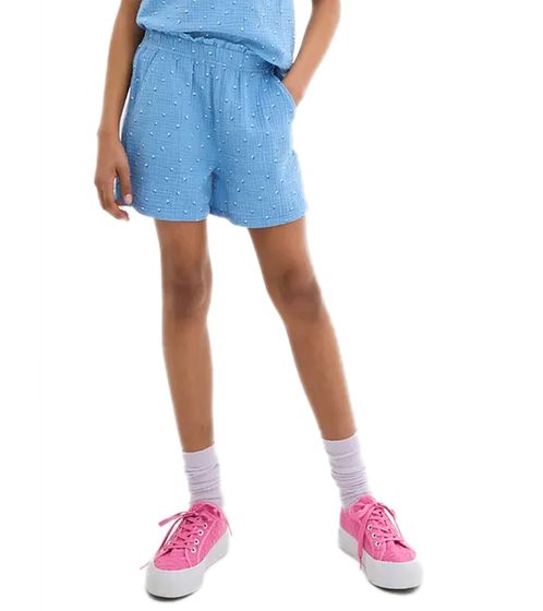 trendy children's summer shorts for girls with floral print short pants muslin shorts 956664 blue