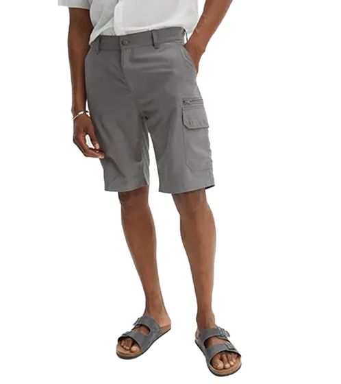 stylish men's cargo Bermuda shorts, short summer trousers with lots of pockets 921505 gray