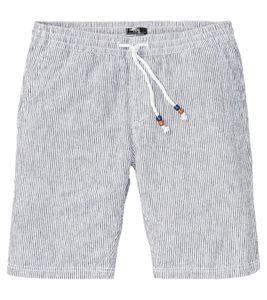 Kinder Bermuda-Shorts für Jungen kurze Hose mit Leinenanteil Sommer-Shorts 947956 Weiß/Schwarz