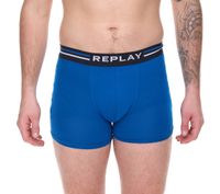 2er Pack REPLAY Herren Retro Boxershorts Baumwoll-Unterwäsche Schwarz/Türkis oder Schwarz/Blau