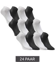 24 Paar JACK & JONES Short Sock Sneaker-Socken Sport-Strümpfe Baumwoll Quarter-Socken Sparpack 12260511 in Schwarz, Grau, Weiß oder im Mix