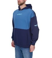 PUMA OLYMPIQUE DE MARSEILLE men's hooded sweater, sustainable cotton hoodie with logo lettering 771970 blue or black