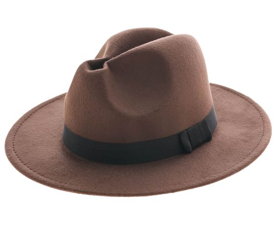 ABOUT YOU Aaron Fedora Hut modischer Alltags-Hut mit Zierschleife 4606M-8-NEW2 Braun