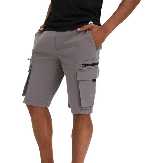 Bermudas de hombre elegantes, sin cordones, pantalones cortos de verano con muchos bolsillos 939099 gris