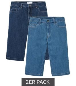 Set da uomo alla moda composto da due pantaloncini jeans, pantaloni corti in denim, pantaloncini lunghi, vestibilità regolare 933857 blu/blu scuro