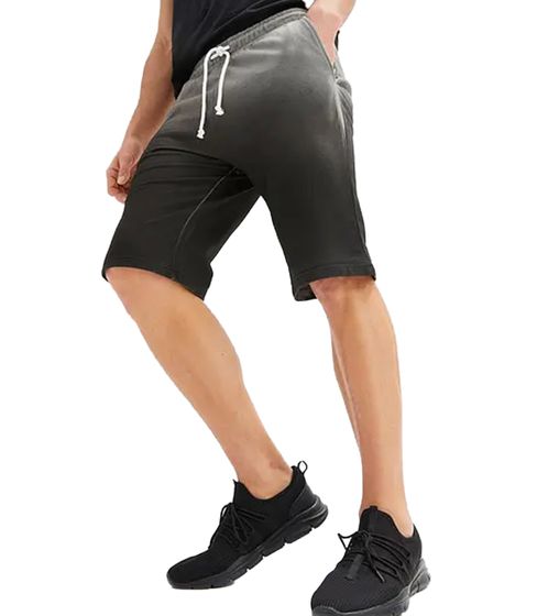 short de survêtement confortable pour hommes pantalon court en coton avec dégradé de couleurs 931310 noir/gris